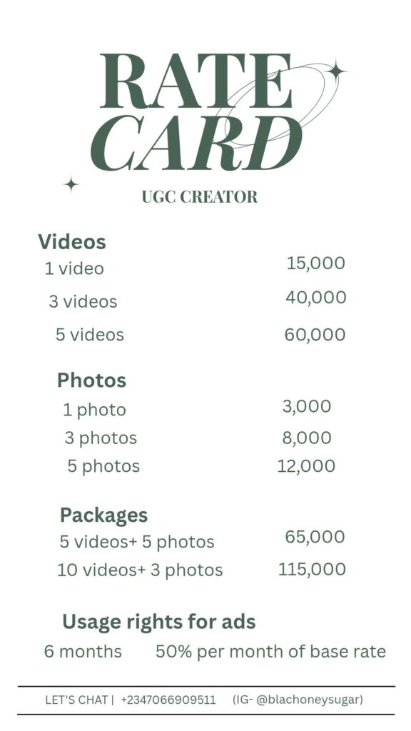 Free Influencer Rate Card Templates for Africa